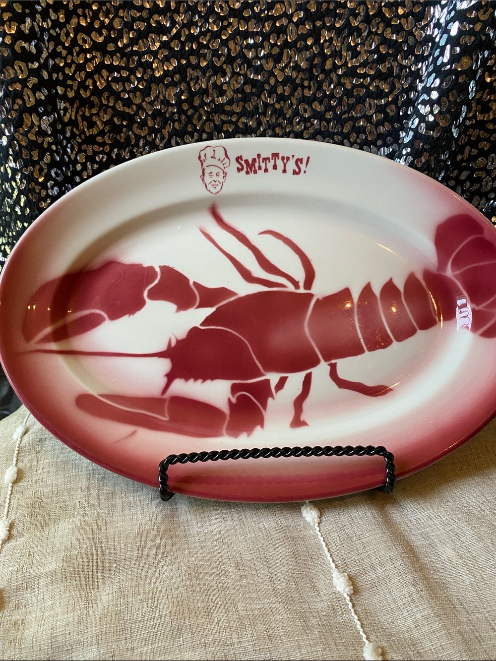 Mid-Century Smitty's Restaurant ware Red Lobster Platter by Jackson China